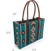 imageWrangler Tote Bag for Women Western Purse and Aztec Satchel HandbagAngel Diamond Dark Tealblue