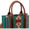 imageWrangler Tote Bag for Women Western Purse and Aztec Satchel HandbagAngel Diamond Teal Blue Guitar Strap