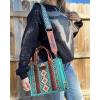 imageWrangler Tote Bag for Women Western Purse and Aztec Satchel HandbagAngel Diamond Teal Blue Guitar Strap
