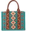 imageWrangler Tote Bag for Women Western Purse and Aztec Satchel HandbagAngel Diamond Teal Blue Guitar Strap