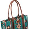imageWrangler Tote Bag for Women Western Purse and Aztec Satchel HandbagAngel Diamond Tealblue
