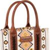 imageWrangler Tote Bag for Women Western Purse and Aztec Satchel HandbagAngel White M