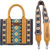 imageMontana West Wrangler Tote Bag for Women Western Shoulder Purses Boho Aztec Satchel HandbagsZ Angel Diamond Mustyellowguitar Strap M