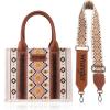 imageWrangler Aztec Tote Bag for Women Boho Shoulder Purses and Western HandbagsDiamond White  Guitar Strap M