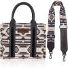 imageWrangler Tote Bag for Women Western Aztec Purse and Handbag SetAngel Diamond Black With Wallet