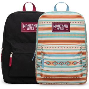 imageMontana West 2 Pcs Everyday Backpacks for Women Men Lightweight College Bookbag Casual Daypack Backpack for Commute ampamp TravelWestern Blue