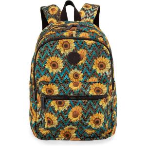 imageMontana West Backpack for Women Western Travel Backpack Purse Casual Daypack for Laptop CollegeFloral Sunflower