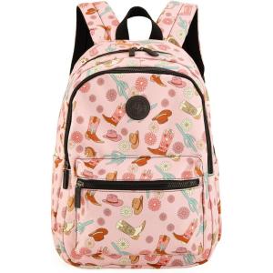 imageMontana West Backpack for Women Western Travel Backpack Purse Casual Daypack for Laptop CollegeWestern Boots Pink