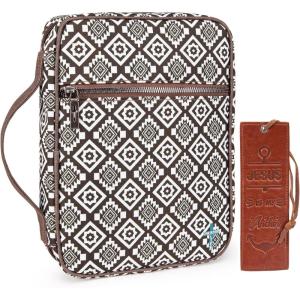 imageMontana West Bible Cover for Women Men with Leather Bookmark Book Carrying Cases Church Bag for Outdoor ProtectiveBlack 6004