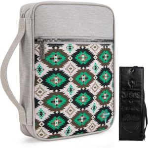 imageMontana West Bible Cover for Women Men with Leather Bookmark Book Carrying Cases Church Bag for Outdoor ProtectiveTan Green