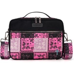 imageMontana West Bible Covers for Women Men with Leather Bookmark Carrying Book Case Church Bag Outdoor Protective MWC1261KHHot Pink