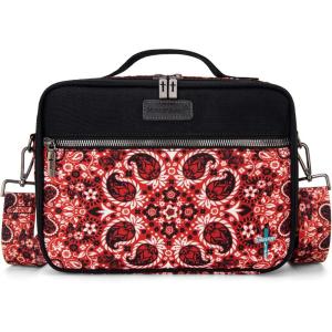 imageMontana West Bible Covers for Women Men with Leather Bookmark Carrying Book Case Church Bag Outdoor Protective MWC1261KHRed