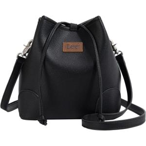 imageMontana West Lee Small Crossbody Bags for Women Drawstring Bucket Purse with Adjustable StrapBlack