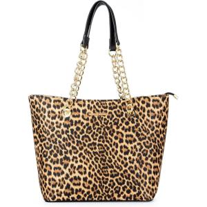 imageMontana West Tote Bag for Women Chain Tophandle HandbagsB Leopard