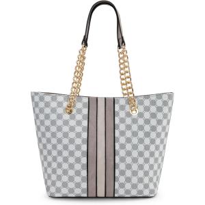 imageMontana West Tote Bag for Women Chain Tophandle HandbagsY BeigeGrey Multi