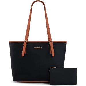 imageMontana West Tote Bags Vegan Leather Purses and Handbags for Women Top Handle Ladies Shoulder Bags5black