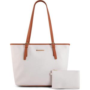 imageMontana West Tote Bags Vegan Leather Purses and Handbags for Women Top Handle Ladies Shoulder Bags8cream