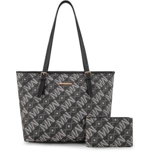 imageMontana West Tote Bags Vegan Leather Purses and Handbags for Women Top Handle Ladies Shoulder BagsMw Black
