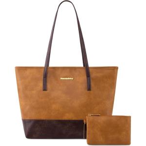 imageMontana West Tote Bags Vegan Leather Purses and Handbags for Women Top Handle Ladies Shoulder BagsTbrown