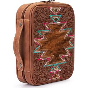imageMontana West Western Style Embroidered Bible Covers for Women Men Book Carrying Case Church Bag Outdoor Bible Protective DC042CFBrown Aztec