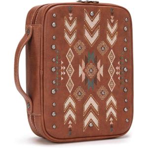 imageMontana West Western Style Embroidered Bible Covers for Women Men Book Carrying Case Church Bag Outdoor Bible Protective DC042CFBrown Embroide