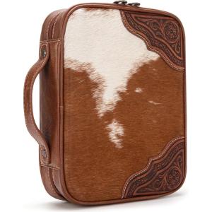 imageMontana West Western Style Embroidered Bible Covers for Women Men Book Carrying Case Church Bag Outdoor Bible Protective DC042CFHorsehair Brown