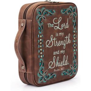 imageMontana West Western Style Embroidered Bible Covers for Women Men Book Carrying Case Church Bag Outdoor Bible Protective DC042CFRetro Coffee