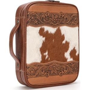 imageMontana West Western Style Embroidered Bible Covers for Women Men Book Carrying Case Church Bag Outdoor Bible Protective DC042CFTooling Brown