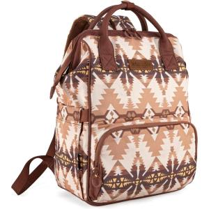 imageMontana West Wrangler Callie Diaper Bag Backpack with Stroller Straps Multifunction Baby Travel Bag WG22049110BDYAztecbeige