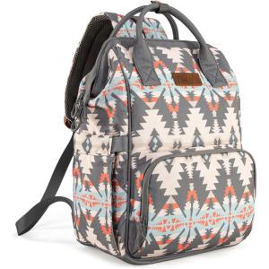 imageMontana West Wrangler Callie Diaper Bag Backpack with Stroller Straps Multifunction Baby Travel Bag WG22049110BDYAztecgrey