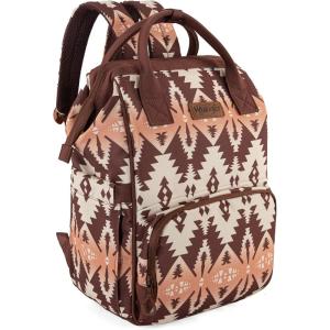 imageMontana West Wrangler Callie Diaper Bag Backpack with Stroller Straps Multifunction Baby Travel Bag WG22049110BDYBrown