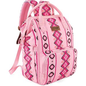 imageMontana West Wrangler Callie Diaper Bag Backpack with Stroller Straps Multifunction Baby Travel Bag WG22049110BDYPink