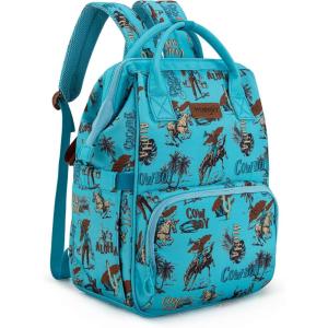 imageMontana West Wrangler Callie Diaper Bag Backpack with Stroller Straps Multifunction Baby Travel Bag WG22049110BDYTtturquoise