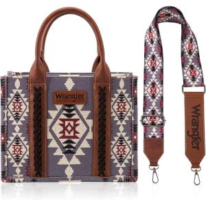 imageMontana West Wrangler Tote Bag for Women Western Shoulder Purses Boho Aztec Satchel HandbagsAngel Diamond Lavenderguitar Strap M
