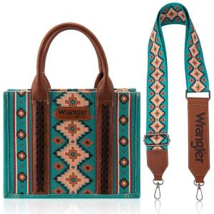 imageMontana West Wrangler Tote Bag for Women Western Shoulder Purses Boho Aztec Satchel HandbagsAngel Diamond Turquoiseguitar Strap M