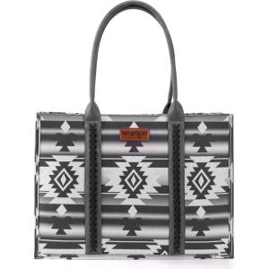 imageMontana West Wrangler Tote Bag for Women Western Shoulder Purses Boho Aztec Satchel HandbagsZ Angel Diamond Blackl