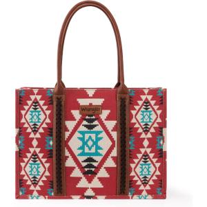 imageMontana West Wrangler Tote Bag for Women Western Shoulder Purses Boho Aztec Satchel HandbagsZ Angel Diamond Burgundyl