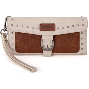 imageMontana West X Wrangler Womens Wallet Western Wristlet for Women Large Rfid Wallet with Detachable Credit Card HolderWesternbrowntan