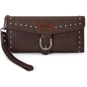 imageMontana West X Wrangler Womens Wallet Western Wristlet for Women Large Rfid Wallet with Detachable Credit Card HolderWesterncoffee