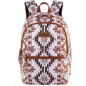 imageMontana West x Wrangler Aztec Backpack Mommy Daypack Western Travel Bag for WomenLight Brown