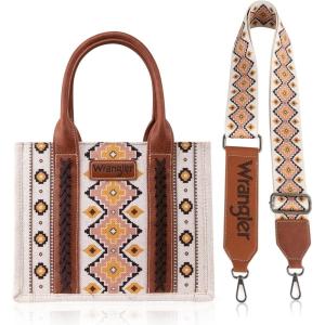 imageWrangler Aztec Tote Bag for Women Boho Shoulder Purses and Western HandbagsDiamond White  Guitar Strap M