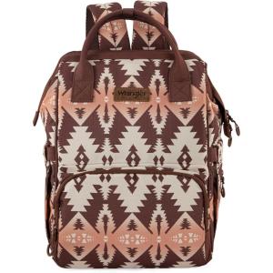 imageWrangler Diaper Bag Backpack Aztec Travel Backpack Purses Western MultiFunction Baby Bags for Mom with Waterproof Insulated PocketsBrown