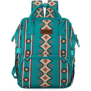 imageWrangler Diaper Bag Backpack Aztec Travel Backpack Purses Western MultiFunction Baby Bags for Mom with Waterproof Insulated PocketsGreen