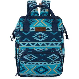 imageWrangler Diaper Bag Backpack Aztec Travel Backpack Purses Western MultiFunction Baby Bags for Mom with Waterproof Insulated PocketsNavy
