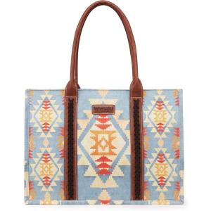 imageWrangler Tote Bag for Women Western Purse and Aztec Satchel HandbagAngel Blue