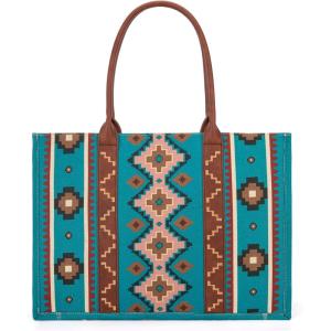 imageWrangler Tote Bag for Women Western Purse and Aztec Satchel HandbagAngel Diamond Dark Tealblue