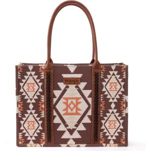 imageWrangler Tote Bag for Women Western Purse and Aztec Satchel HandbagAngel Diamond Taupe