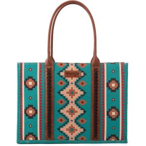 imageWrangler Tote Bag for Women Western Purse and Aztec Satchel HandbagAngel Diamond Tealblue