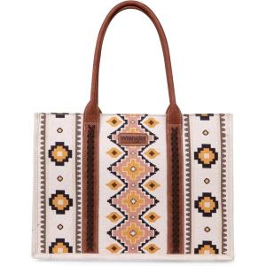 imageWrangler Tote Bag for Women Western Purse and Aztec Satchel HandbagAngel White  L