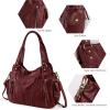 imageMontana West Washed Leather Hobo Bags for Women Roomy Handbags with Crossbody Strap019 Burgundy